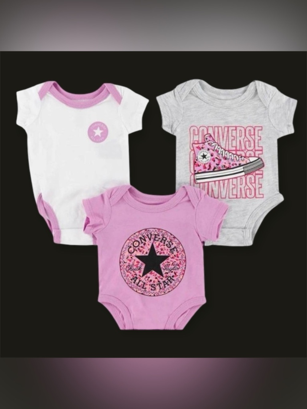 NWT 3pc Converse Onesie Set